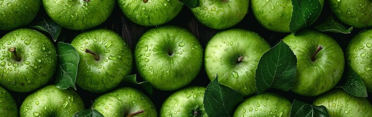 Wall Mural - Green Apples Close-Up