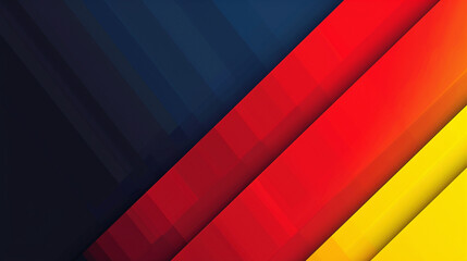 Wall Mural - Dark navy blue, bright scarlet red, & light lemon yellow gradient background. PowerPoint and Business background