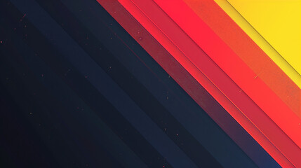 Wall Mural - Dark navy blue, bright scarlet red, & light lemon yellow gradient background. PowerPoint and Business background