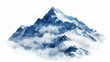 © Bijac - majestic cloudy mountain peak isolated on white background digital illustration