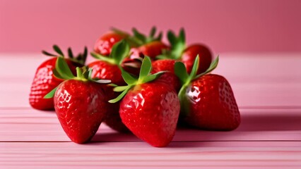 Canvas Print -  Fresh strawberries ripe and ready for a sweet treat