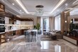 © Keya - contemporary kitchen with living room area. luxury living room design