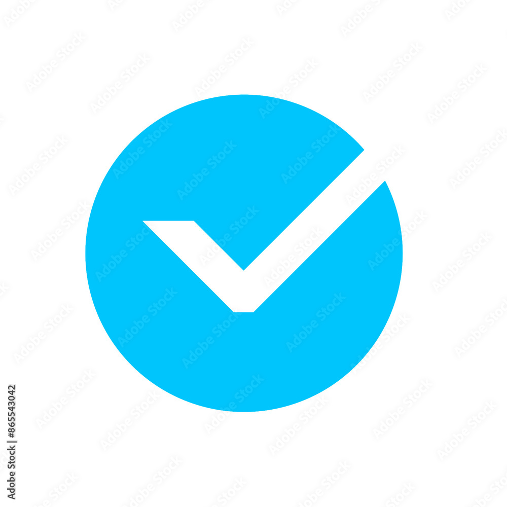 Blue check mark icon with simple and modern design Stock Illustration ...