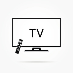 Canvas Print - TV and Remote icon