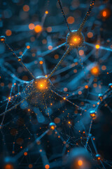 Leinwandbilder - Close-up of an AI model analyzing complex data patterns, depicted with intricate neural network diagrams,