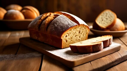 Canvas Print -  Freshly baked bread ready to be savored