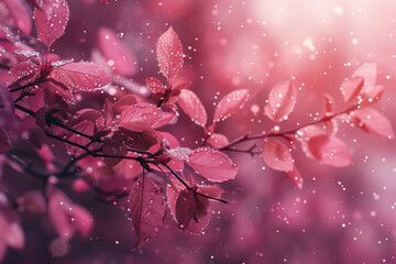 Aufkleber - Gradient transitioning from deep maroon to blush pink, enhanced by faint sparkling particles for an elegant look,