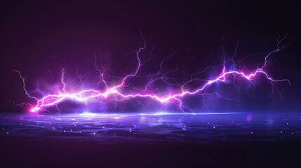 Sticker - 3D realistic vector illustration of a lightning bolt 