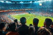 © Alina - Back view of happy fans on a stadium watching soccer match