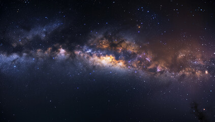 Wall Mural - a dark night sky with stars and the milky way galaxy
