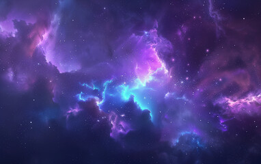 vibrant purple and blue nebula background with stars