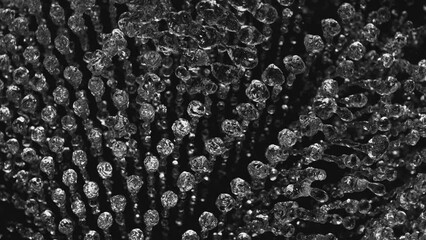 Sticker - Super Slow Motion of Splashing Water on Black Background with Beautiful Big Water Drops. Filmed on High Speed Cinema Camera, 1000fps.