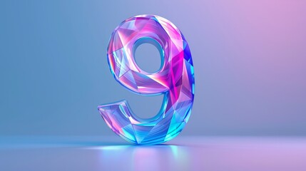 The number 9 (nine, ninth) in a futuristic vector font typeface with a unique design. Perfect for technology, digital, engineering, gaming, sci-fi, science, and business illustrations and covers. 