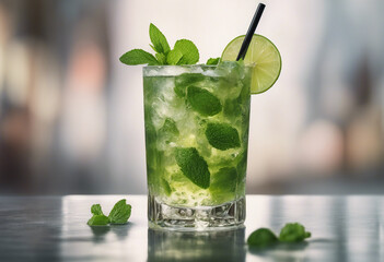 Wall Mural - Cocktail mojito on transparent background