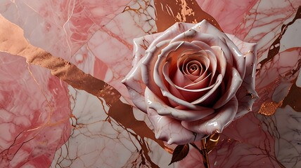 Wall Mural - red rose petals on pink background 