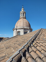 Poster - Catania, Italy - 5/16/16: Church of Catania, Italy, Baroque architecture in Sicily, ancient art building of the city