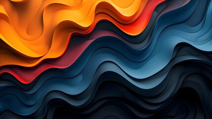 Vibrant Organic Gradient Waves Flowing Across a Dark Canvas