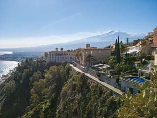 Canvas Print - Chiesa di San Giuseppe, a small historical church in the historical city center of Taormina, Sicily, Italy