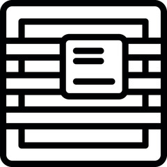 Wall Mural - line art icon of a data center server room with network connection