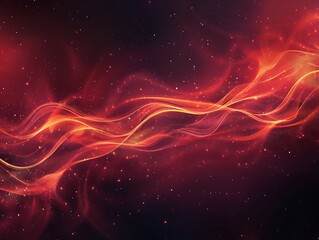 An abstract wallpaper design featuring flowing red and orange waves amidst a starry backdrop could become a best-seller