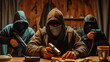 © Mars0hod - Masked robber with a gun pointed forward, surrounded by other masked figures, during a tense heist scene