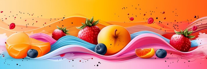 Wall Mural - Abstract Fruit Background