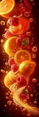 Wall Mural - Abstract Orange, Lemon, and Raspberry Background