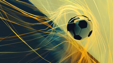 Wall Mural - Dynamic Soccer Ball with Motion Blur on Abstract Background. Perfect for Sports, Competition, and Energy