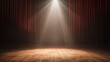 © GenBy - Empty stage with spotlight and closed curtains. Perfect for theater performance, concert, or presentation background.