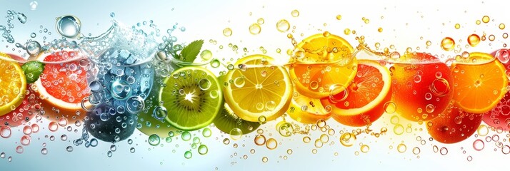 Wall Mural - Colorful Fruit Splash