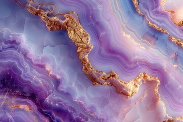 Wall Mural - Abstract Purple and Gold Marble Texture Elegant, Luxurious, and Artistic Design for Print, Poster, or Card