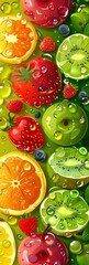 Wall Mural - Colorful Fruit Background