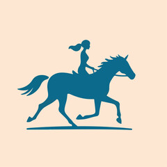 Poster - horse rider icon illustration