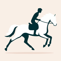 Sticker - horse rider icon illustration