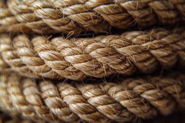 Close-up view of rope fibers and texture