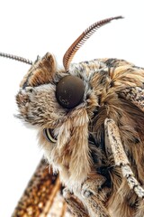 Wall Mural - Close-up view of a moth's face with intricate details