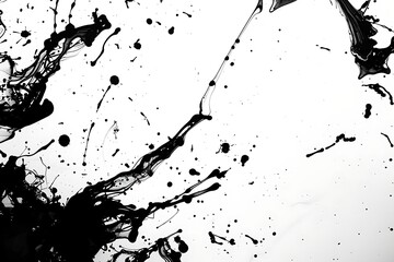 A minimalist black and white ink splash design with room for text