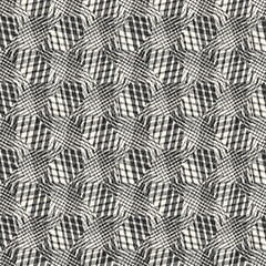 Canvas Print - Monochrome Grain Variegated Checked Pattern
