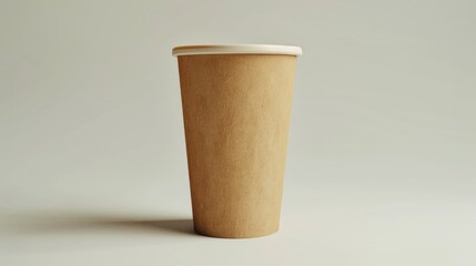 Wall Mural - A single paper cup sits alone on a table surface