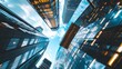 © Jians - An energetic global business district with skyscrapers housing multinational headquarters and financial institutions, representing the interconnectedness and growth of global markets