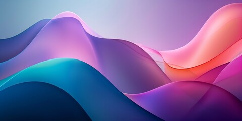 Wall Mural - colorful abstract shapes, minimalistic design, gradient background, modern abstract art with vibrant