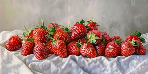 Wall Mural - Bright red strawberries. A taste of summer