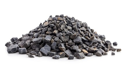Wall Mural - side view on gravel pile on white background