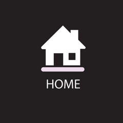 Sticker - House symbol real estate objects and house white icon isolated on black background. Vector illustration.sd.eps