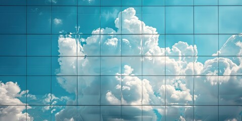 Wall Mural - Glass Facade Reflecting Clouds