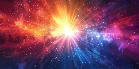 Wall Mural - Cosmic Burst: A Stellar Explosion of Light and Color