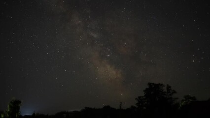 Beautiful cinematic time-lapse shooting of the horizon with stars