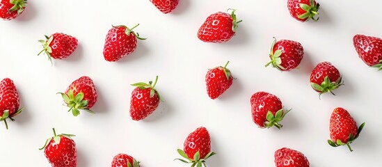 Wall Mural - Strawberries isolated on a white background