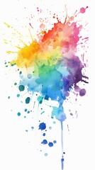 Wall Mural - Colorful Watercolor Splash on White Background. Simple Flat Vector Design with No Shadows, Perfect for Professional Illustration and Artwork.