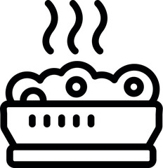 Canvas Print - Simple steaming bowl of food icon, perfect for representing a delicious and hot meal